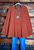 100% COTTON OVERSIZED BABYDOLL IN BROWN SUGAR----------SALE