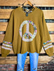BOHO PEACE & LOVE 100% COTTON SWEATSHIRT IN CAMEL