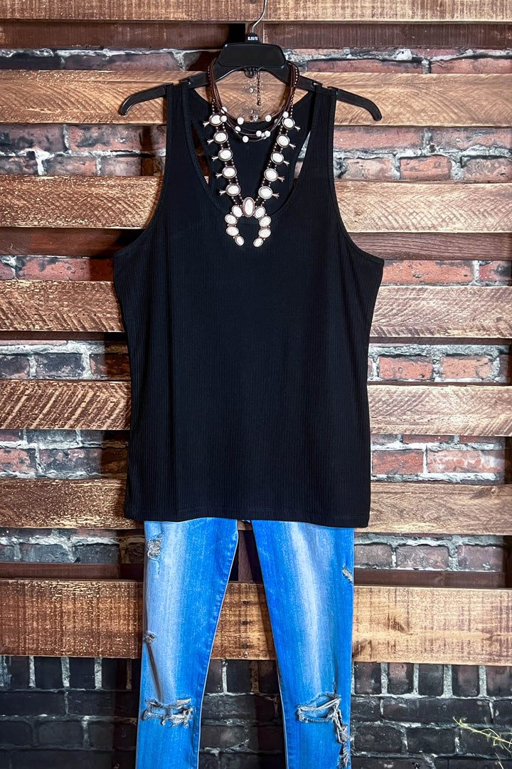 COMFY AND COZY TOP TANK BLACK ----------SALE