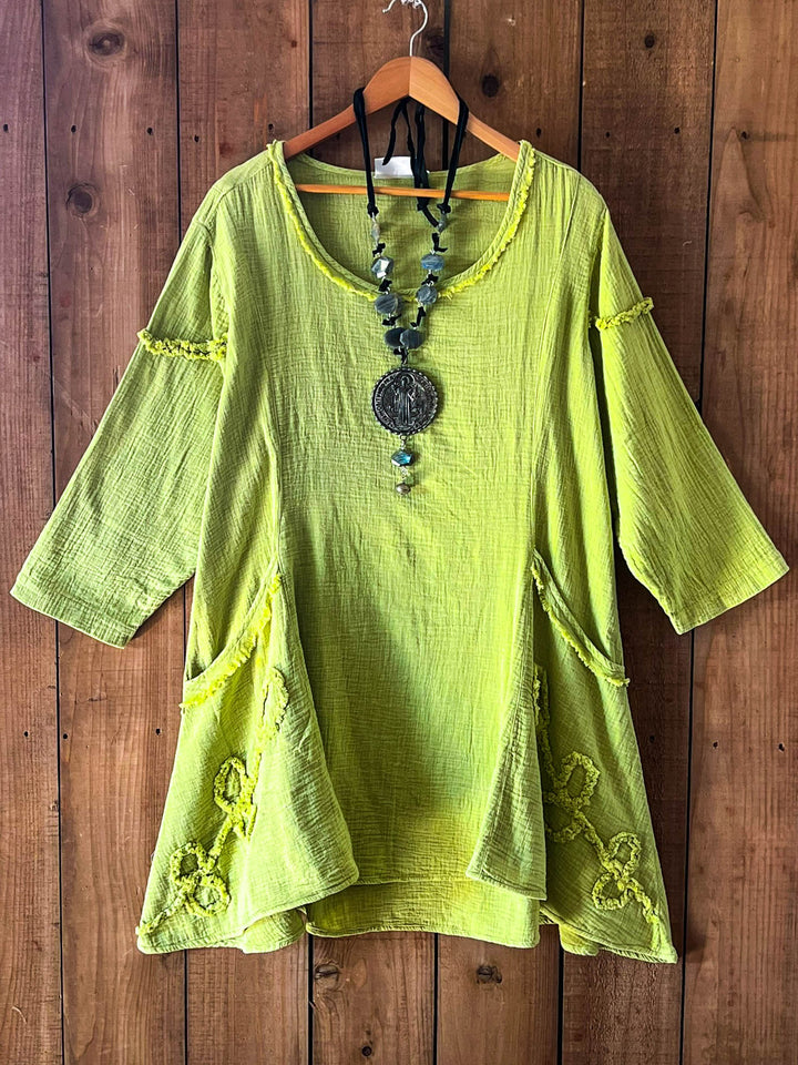Just The Simple Things 1OO% Cotton Tunic - Green