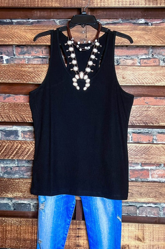 COMFY AND COZY TOP TANK BLACK ----------SALE
