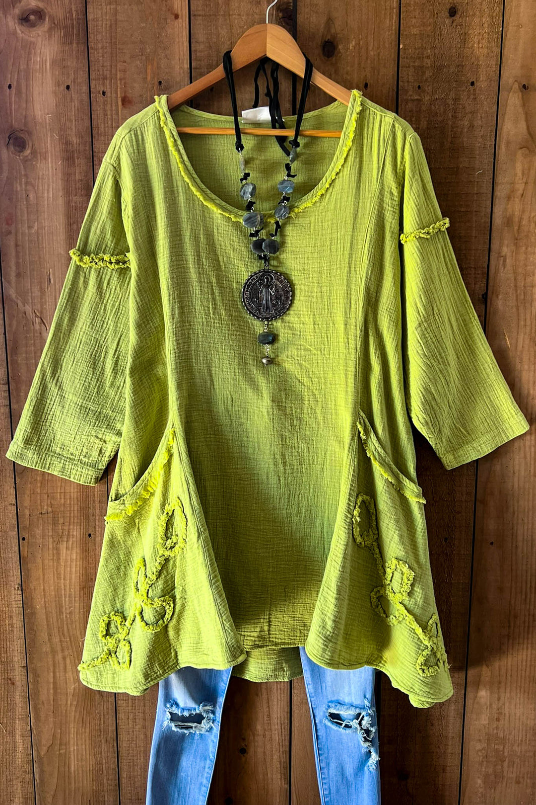 Just The Simple Things 1OO% Cotton Tunic - Green