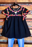 ESSENCE OF LOVE BLACK 100% COTTON EMBROIDERED BLOUSE