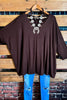 SIMPLE IS BETTER CASUAL T-SHIRT TUNIC IN BROWN