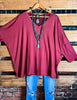 SIMPLE IS BETTER CASUAL T-SHIRT TUNIC MARSALA