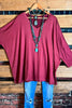 SIMPLE IS BETTER CASUAL T-SHIRT TUNIC MARSALA