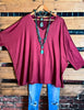 SIMPLE IS BETTER CASUAL T-SHIRT TUNIC MARSALA