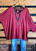 SIMPLE IS BETTER CASUAL T-SHIRT TUNIC MARSALA