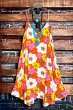 Seaside Escape Dream Floral Dress in Orange & Pink Multi-Color---------SALE