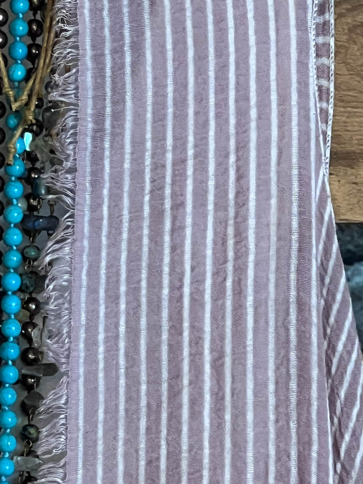 FLEUR D' CACTUS BOHO SHABBY VEST IN DUSTY MAUVE