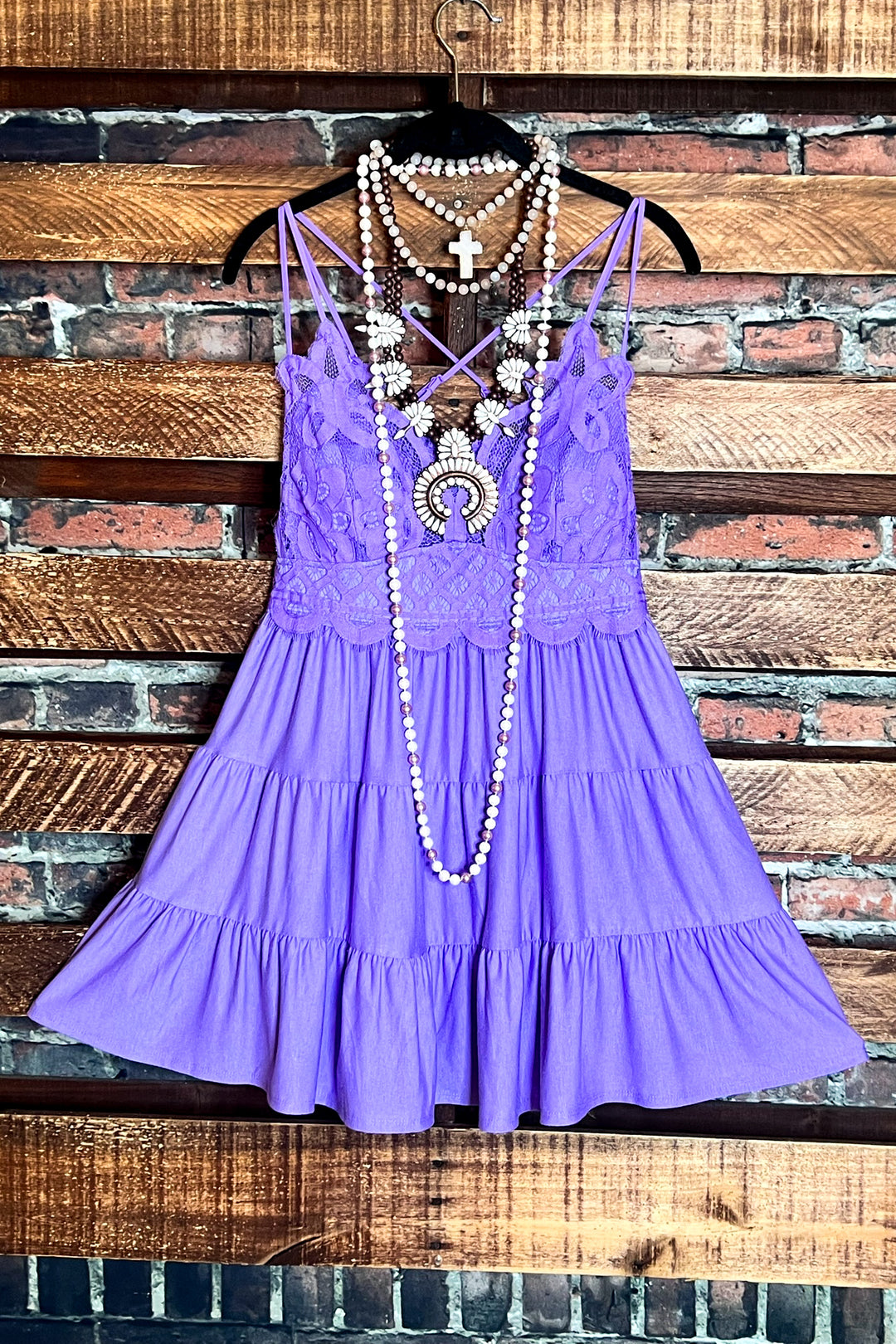 12-20 SIZE - LACE BRALETTE TIERED CAMI TOP IN LAVENDER-------SALE