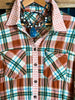 COUNTRY EASY LOOK PLAID SHIRT IN RUST & MULTI-COLOR