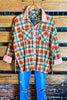 COUNTRY EASY LOOK PLAID SHIRT IN RUST & MULTI-COLOR