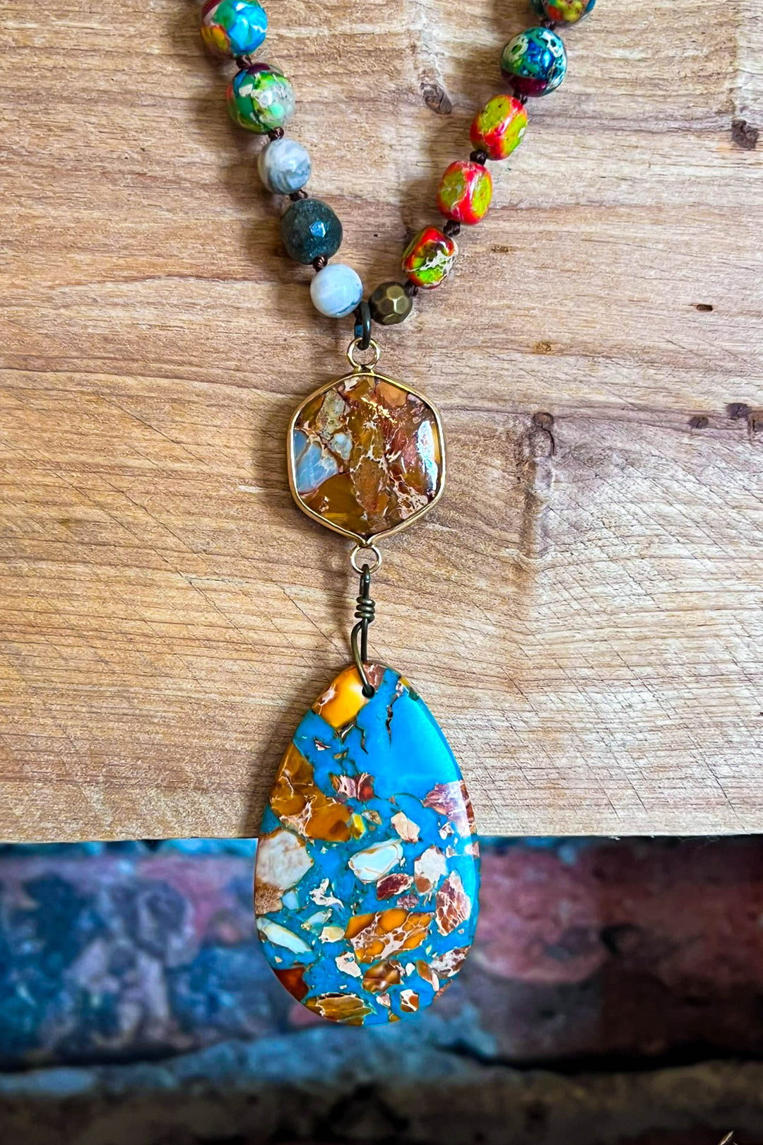 Bali Dream Sea Turquoise & Multi-Color Natural Stone Necklace