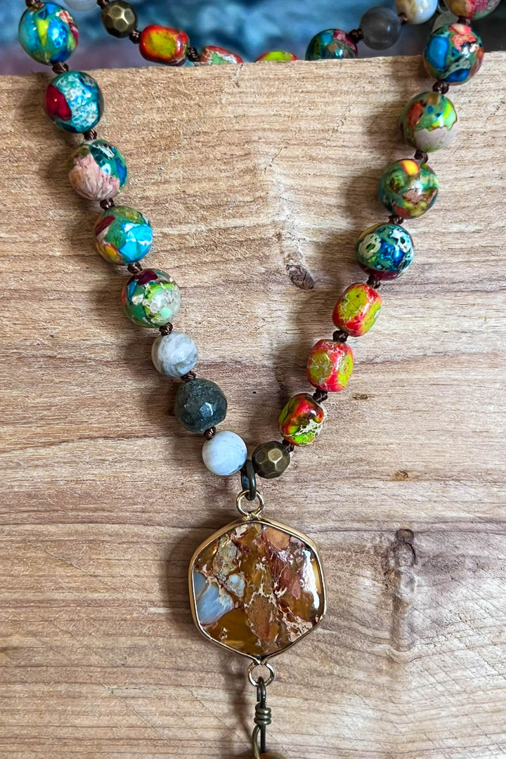 Bali Dream Sea Turquoise & Multi-Color Natural Stone Necklace