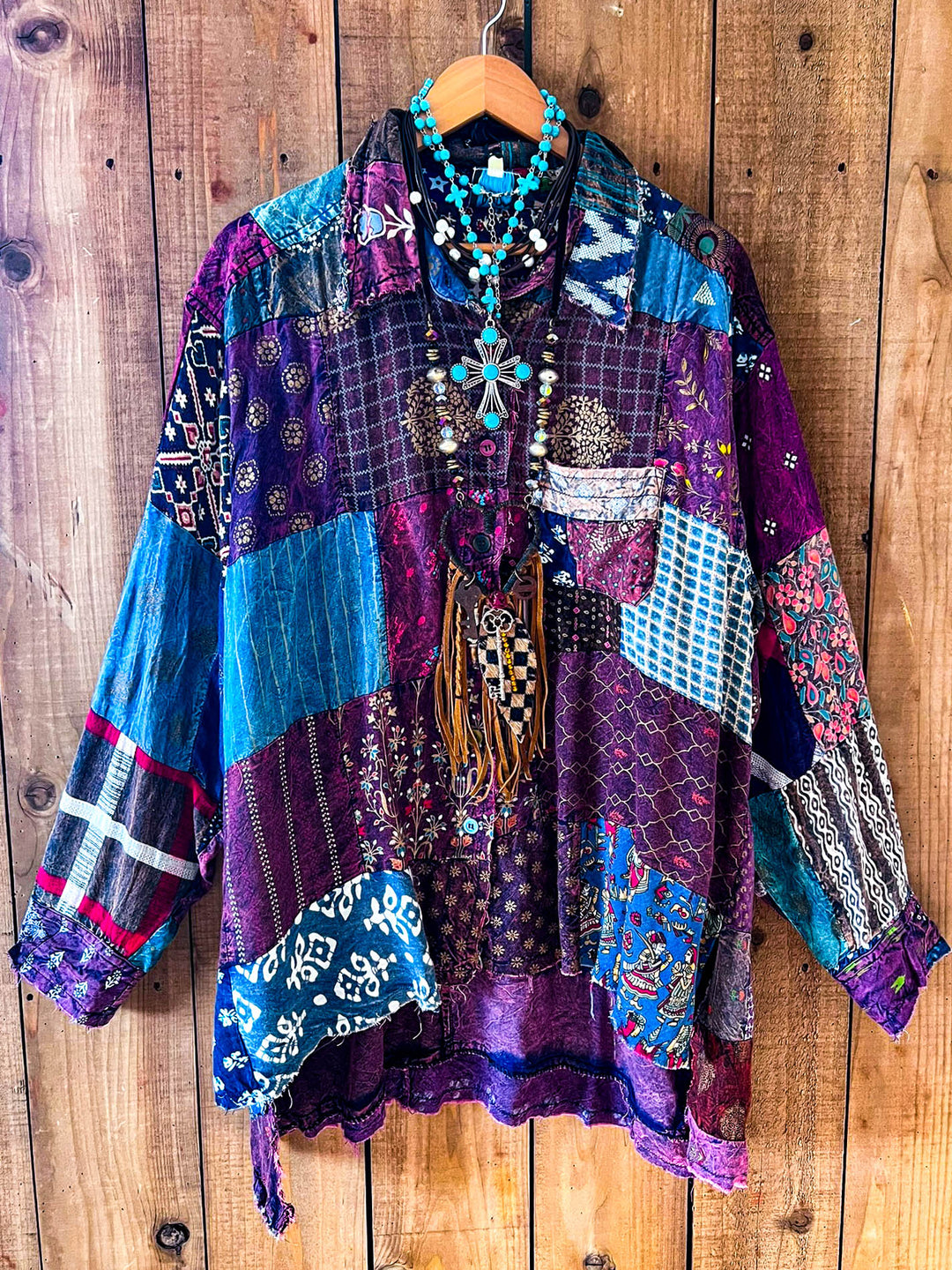 Canyon Mist Patchwork Top Jacket - Multi-Color