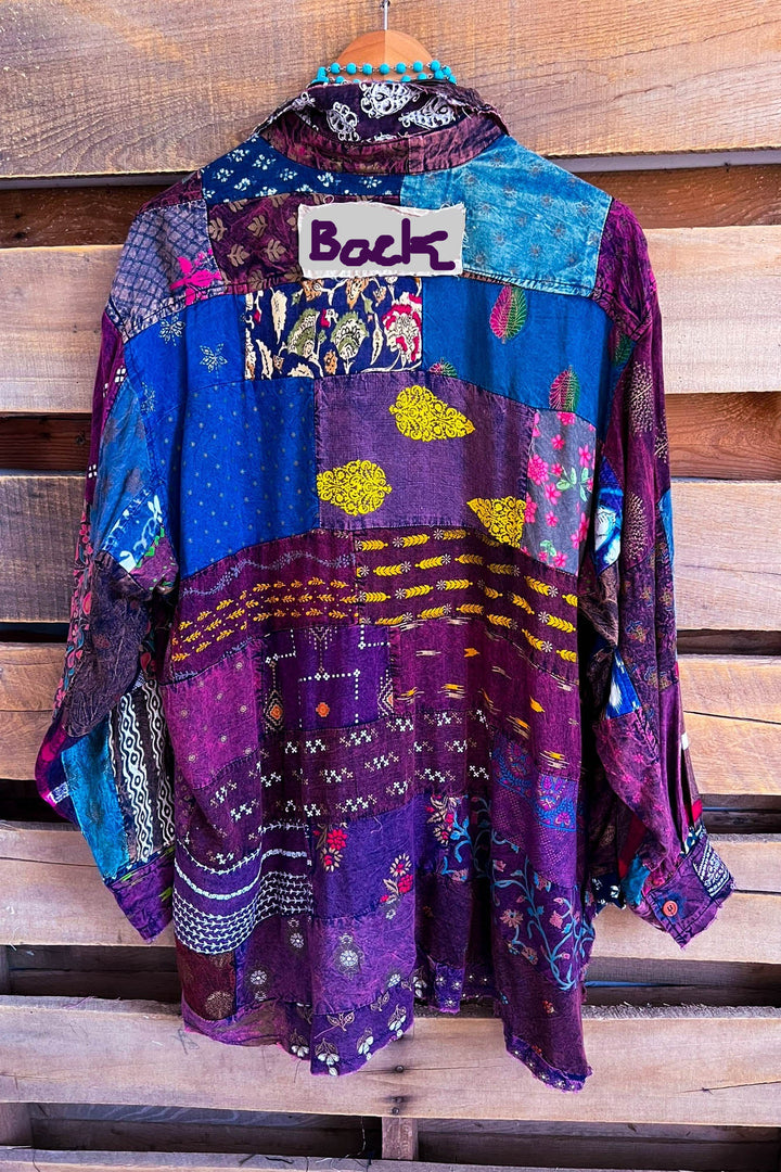 Canyon Mist Patchwork Top Jacket - Multi-Color