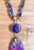VIOLET FLAME POWERFUL ENERGY NECKLACE WITH NATURAL STONE