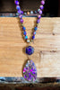 VIOLET FLAME POWERFUL ENERGY NECKLACE WITH NATURAL STONE