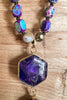 VIOLET FLAME POWERFUL ENERGY NECKLACE WITH NATURAL STONE
