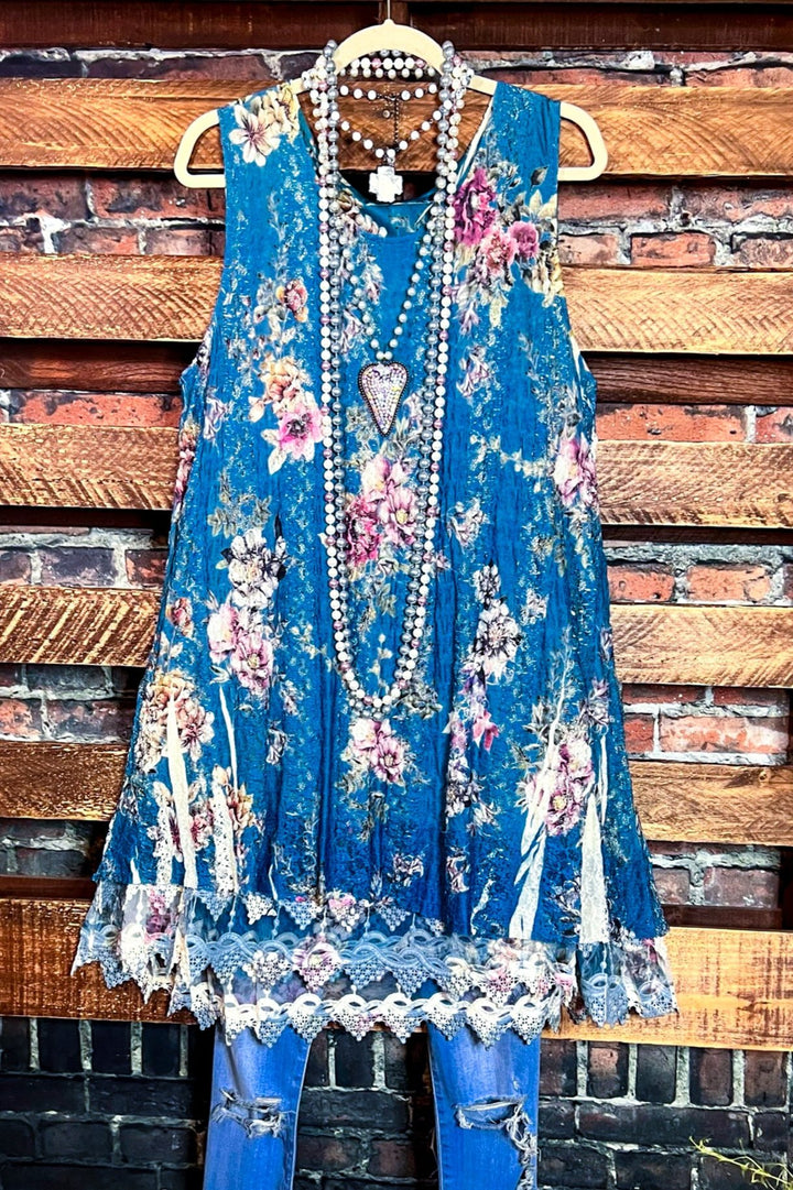 The Power of Love Teal Floral Lace Dress Layering