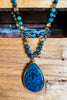 ALOHA SEA DROP OCEAN GREEN NATURAL STONE NECKLACE