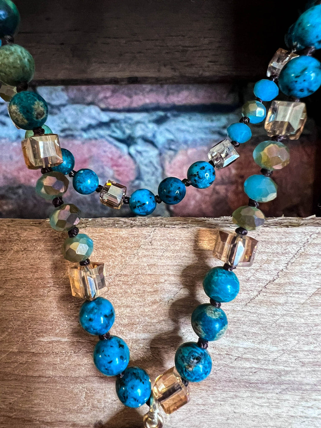 Atlantic Ocean Sea Drop Natural Stone Necklace