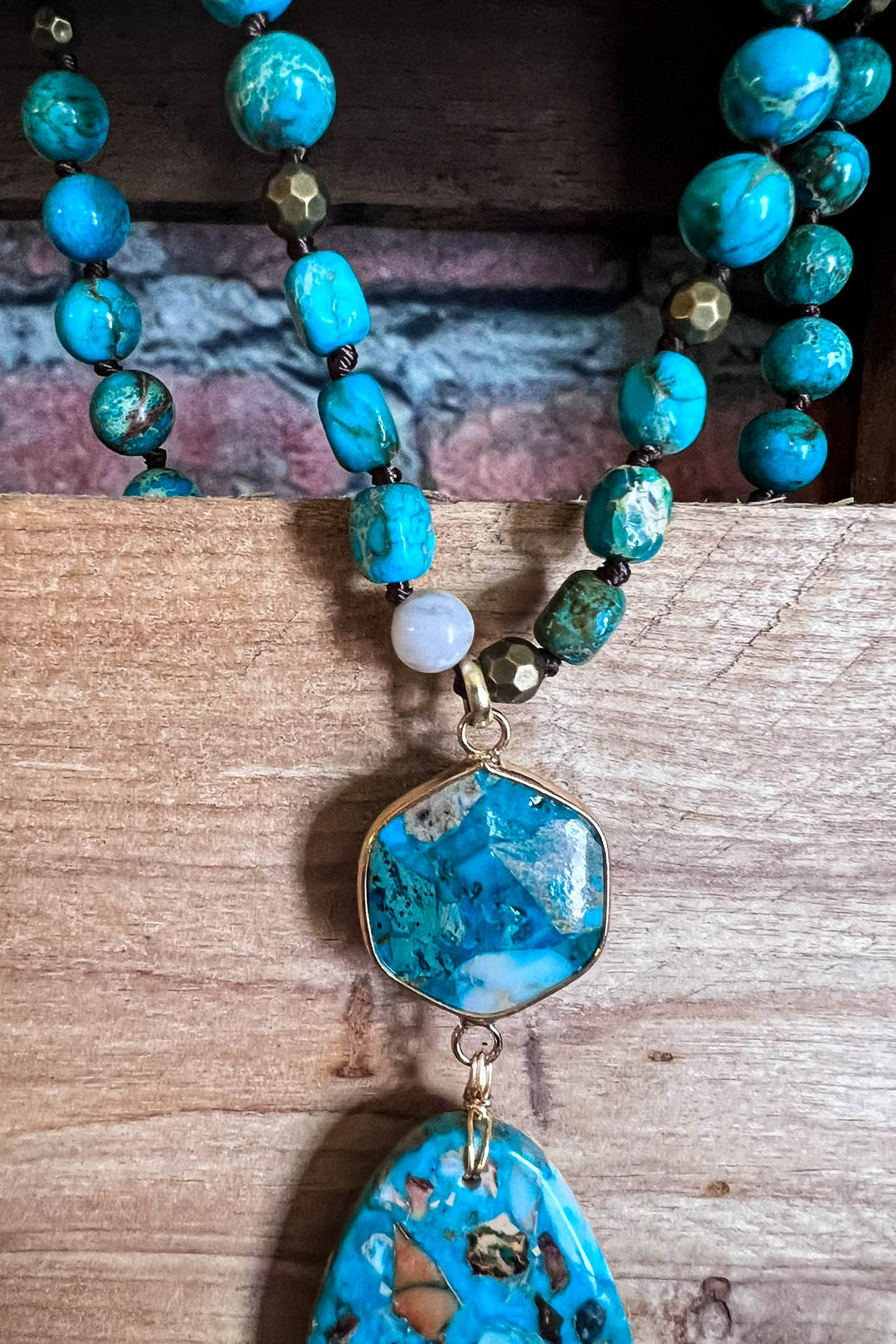 Bali Dream Sea Blue Turquoise Natural Stone Necklace