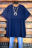 Casual Perfect Day Comfy Tunic in Navy