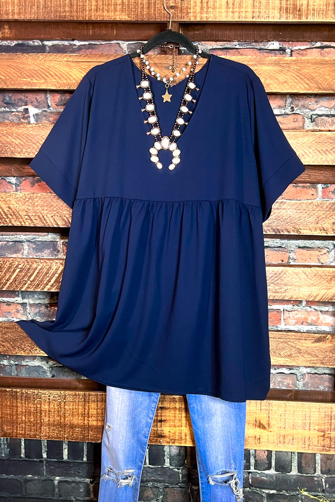 Casual Perfect Day Comfy Tunic in Navy