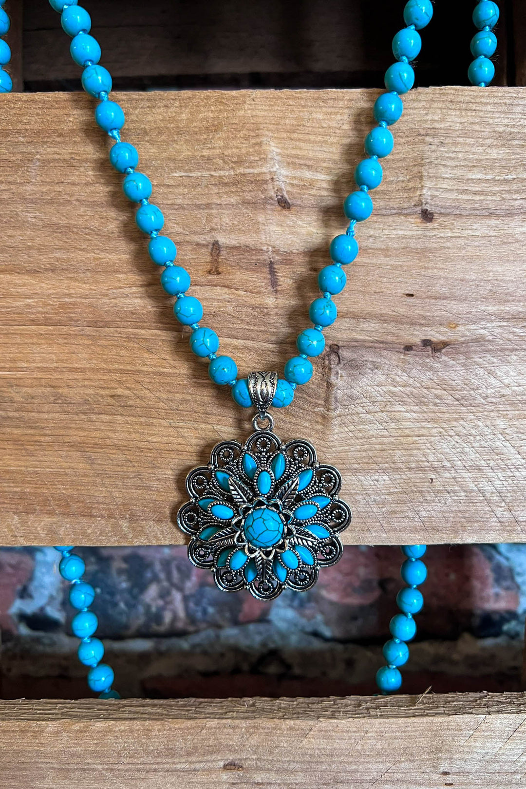 BLUE MOON TURQUOISE LONG LAYERED NATURAL STONE SET