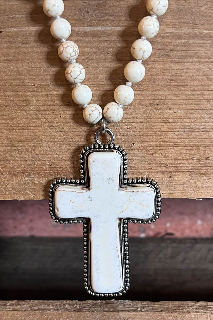 MYSTIC CROSS NECKLACE IN IVORY