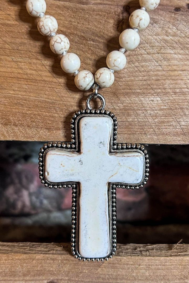 MYSTIC CROSS NECKLACE IN IVORY