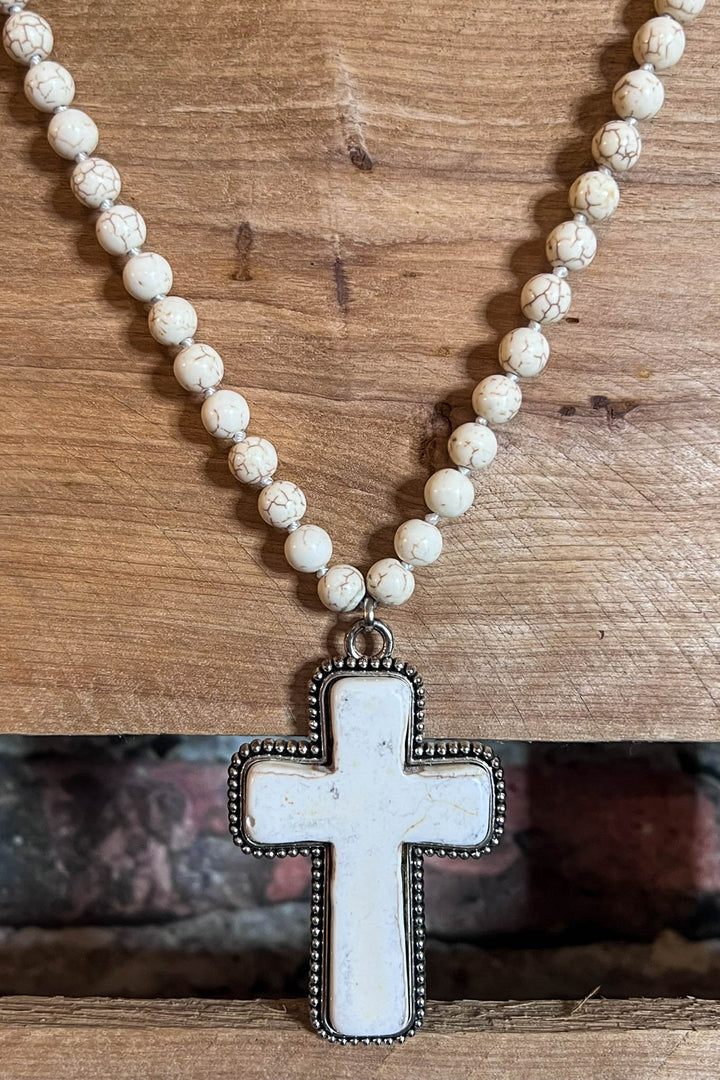 MYSTIC CROSS NECKLACE IN IVORY