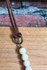 Western-Boho Patina Natural Stone Cross Necklace