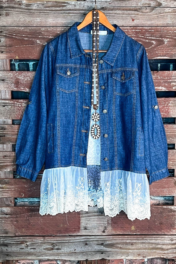 ALL GOOD REASONS LACE & DENIM JACKET
