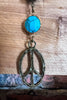 Free Soul Peace Sign Boho Turquoise Necklace