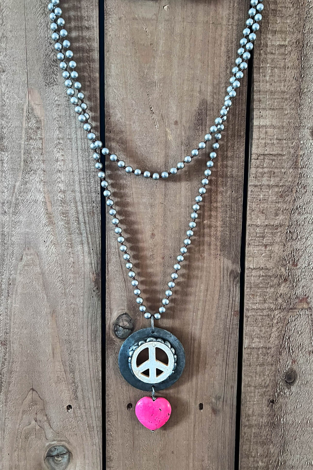 Lost In A Dream Peace Sign Crystal Necklace