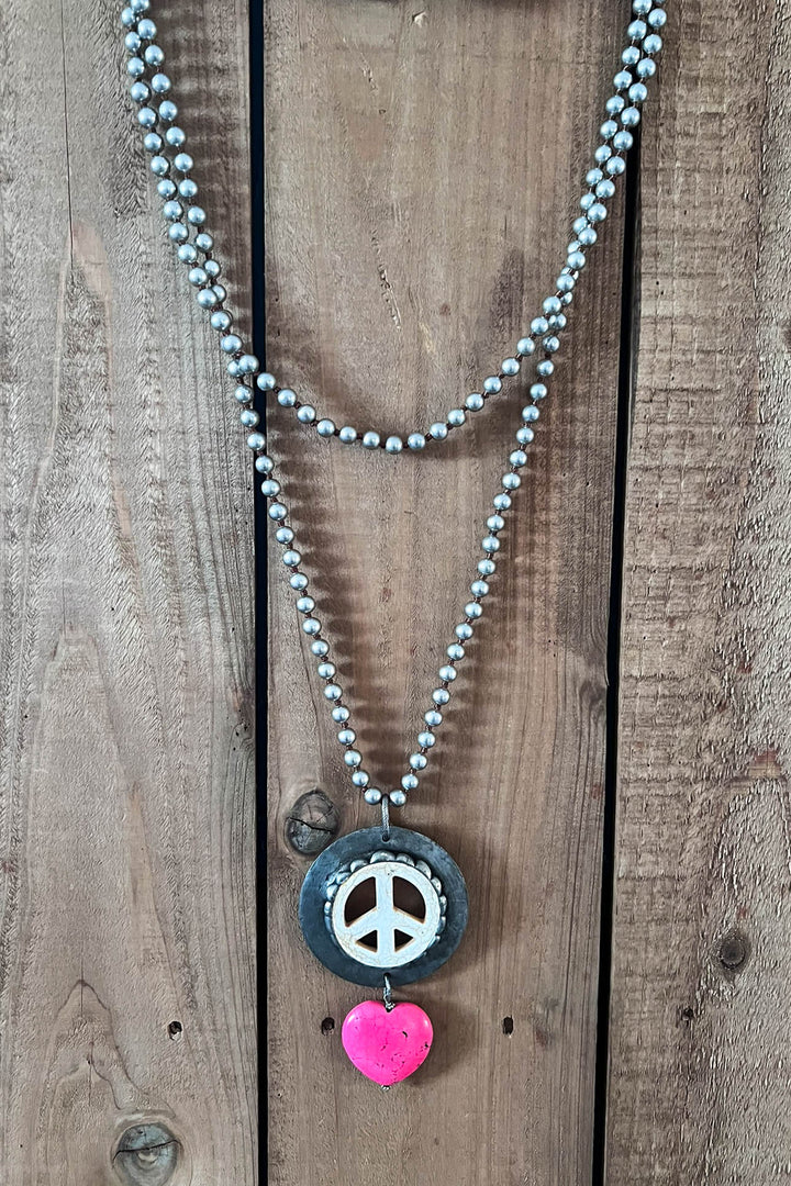 Lost In A Dream Peace Sign Crystal Necklace