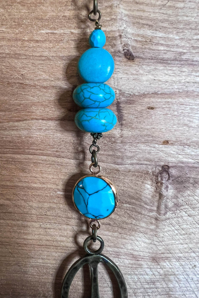 Free Soul Peace Sign Boho Turquoise Necklace