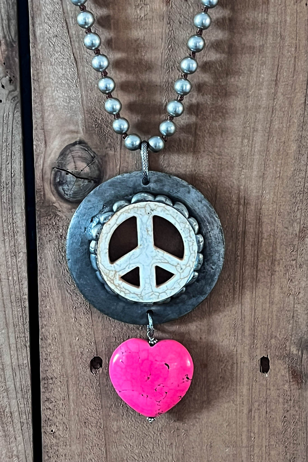 Lost In A Dream Peace Sign Crystal Necklace