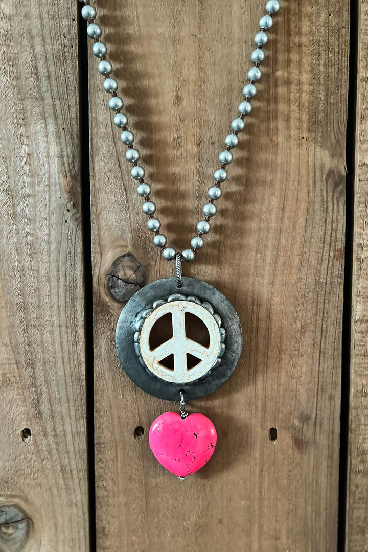 Lost In A Dream Peace Sign Crystal Necklace