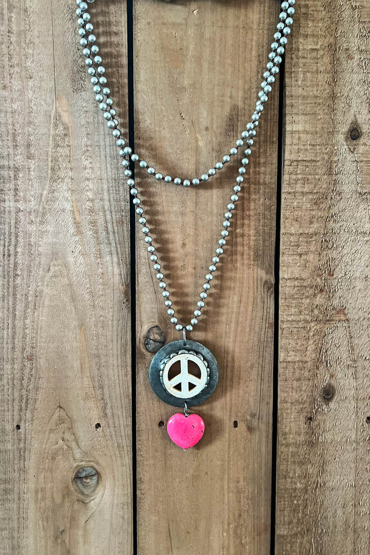 Lost In A Dream Peace Sign Crystal Necklace