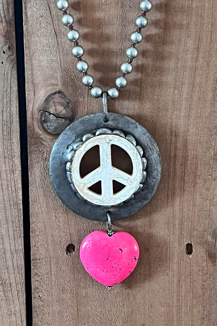 Lost In A Dream Peace Sign Crystal Necklace
