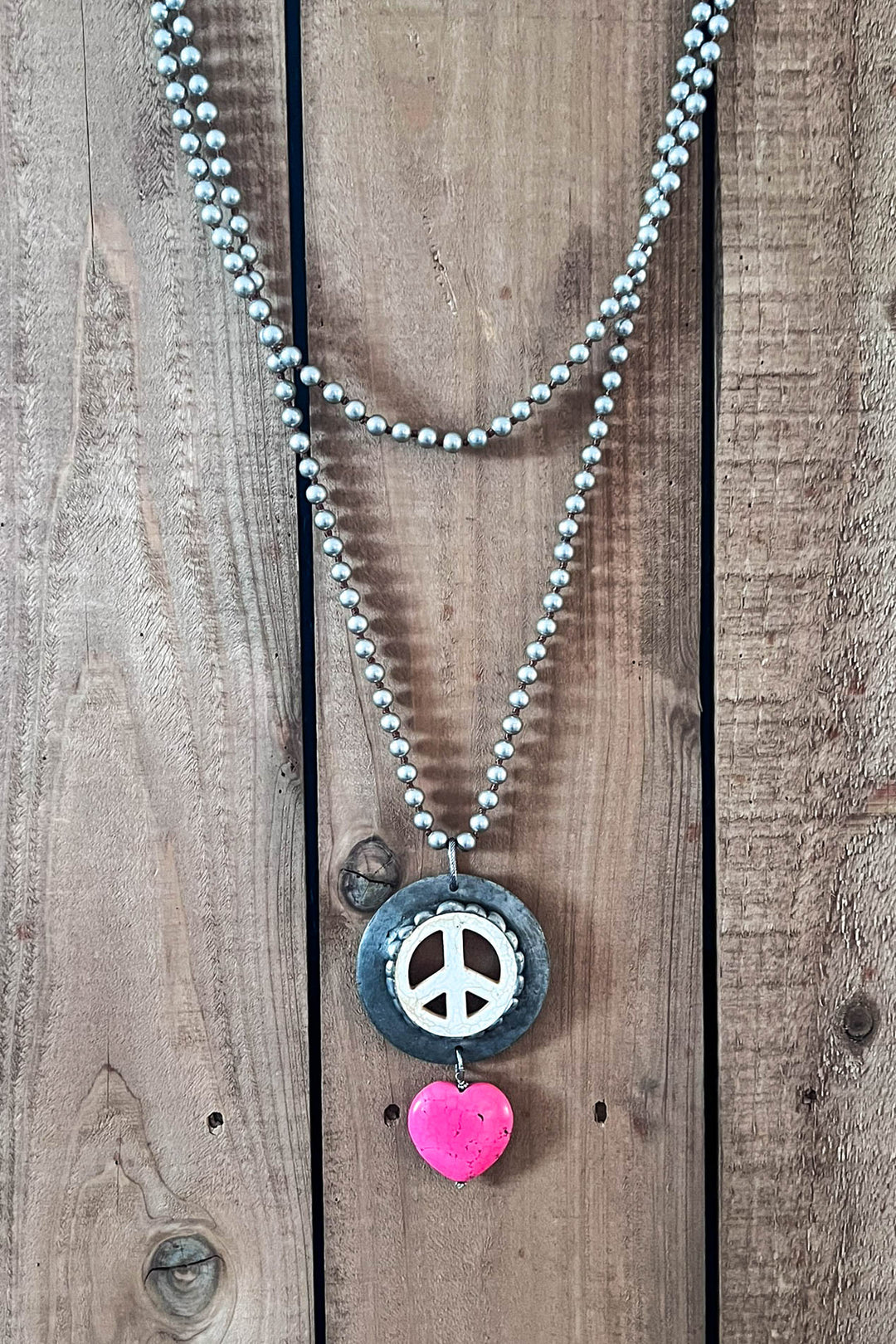 Lost In A Dream Peace Sign Crystal Necklace
