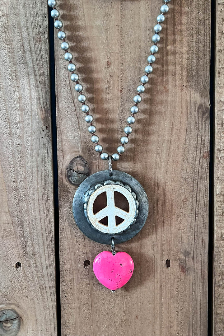 Lost In A Dream Peace Sign Crystal Necklace