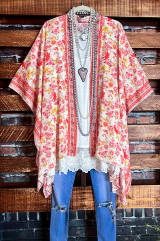 A FABULOUS HEART LACE MAROON DUSTER CARDIGAN