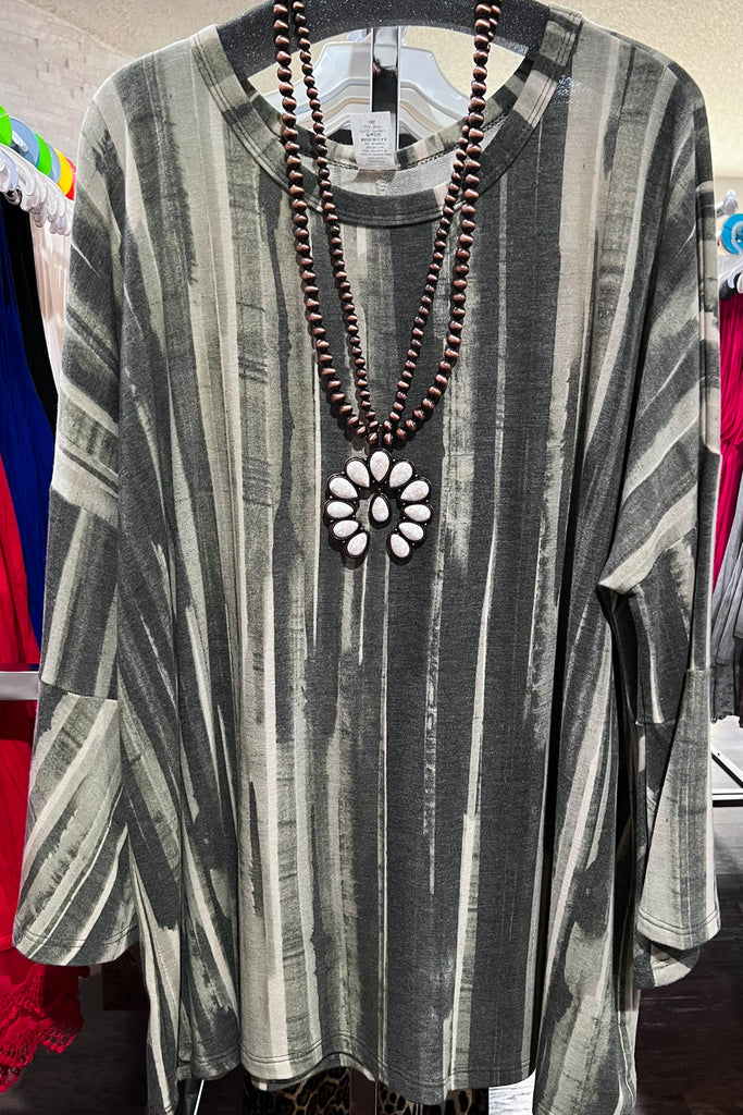 MY HEART IS YOURS OLIVE MULTI-TONES TUNIC