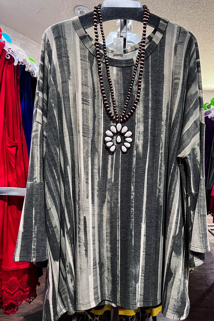 MY HEART IS YOURS OLIVE MULTI-TONES TUNIC