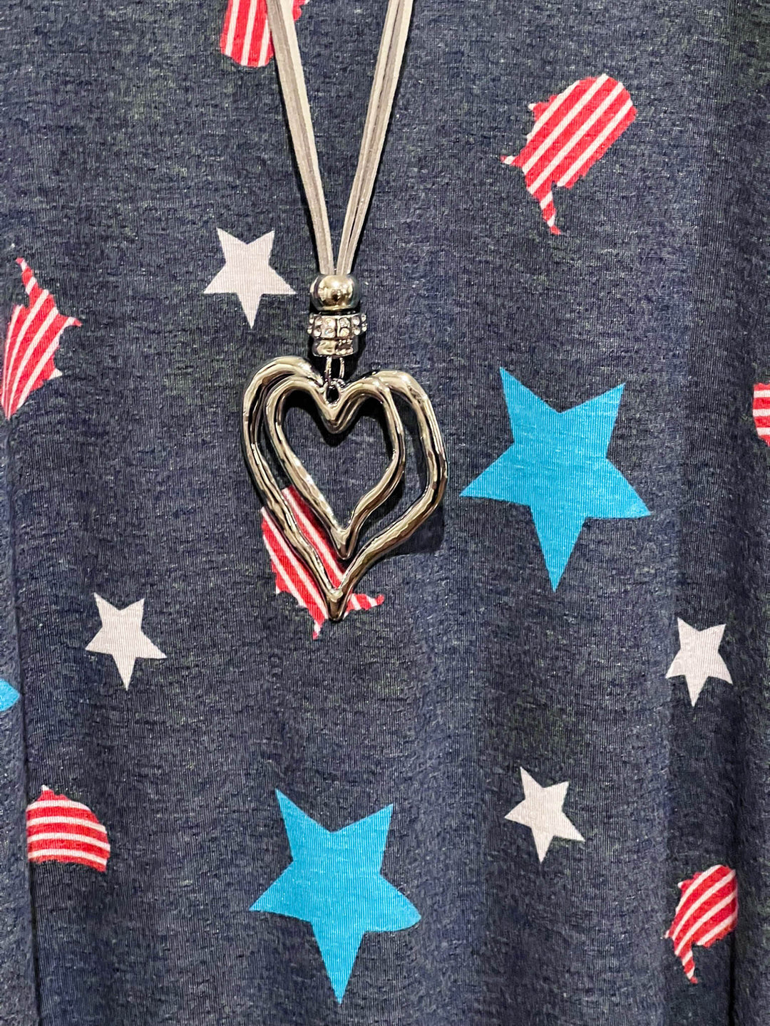 STARS IN BLUE DENIM & MULTI-COLOR TUNIC---------SALE